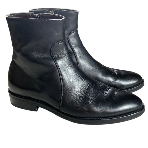 Adam Derrick To Boot New York Zip Ankle Black Leather Boots Men - Main Image